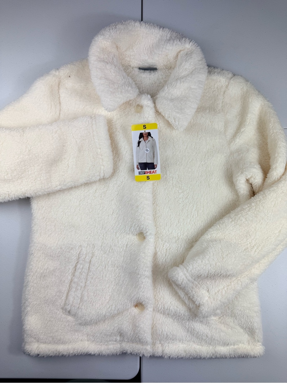 32 degrees women’s Cozy Cream Faux-Sherpa Jacket - Small